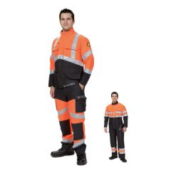 Veste, pantalon et combinaison Arc Flash ATPV 8 cal/cm² Classe 1,  haute visibilité avec bandes rétro-réfléchissantes