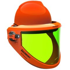 Casque avec écran facial 12 cal/cm² et mentonnière orange